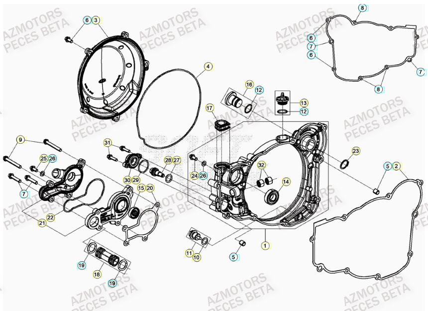 Couvercle Embrayage BETA Pieces BETA RR XTRAINER 250 2T - (2023)