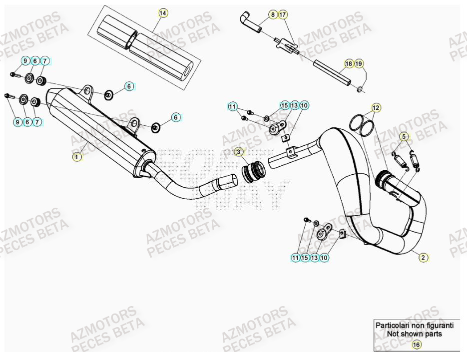 Echappement BETA Pieces BETA RR XTRAINER 250 2T - (2023)