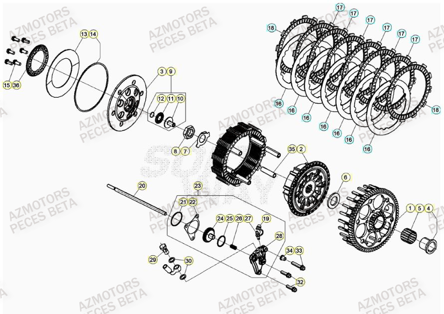 Embrayage BETA Pieces BETA RR XTRAINER 250 2T - (2023)