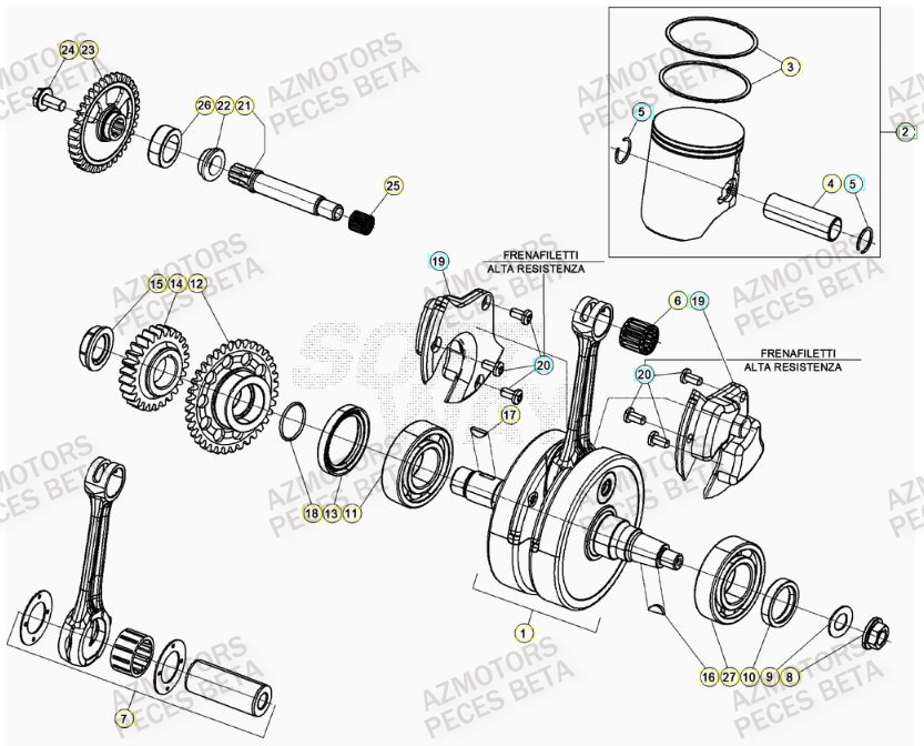 Vilebrequin BETA Pieces BETA RR XTRAINER 250 2T - (2023)