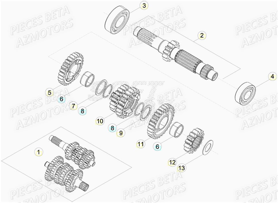 Boite De Vitesses BETA Pièces BETA RR XTRAINER 300 2T - [2019]
