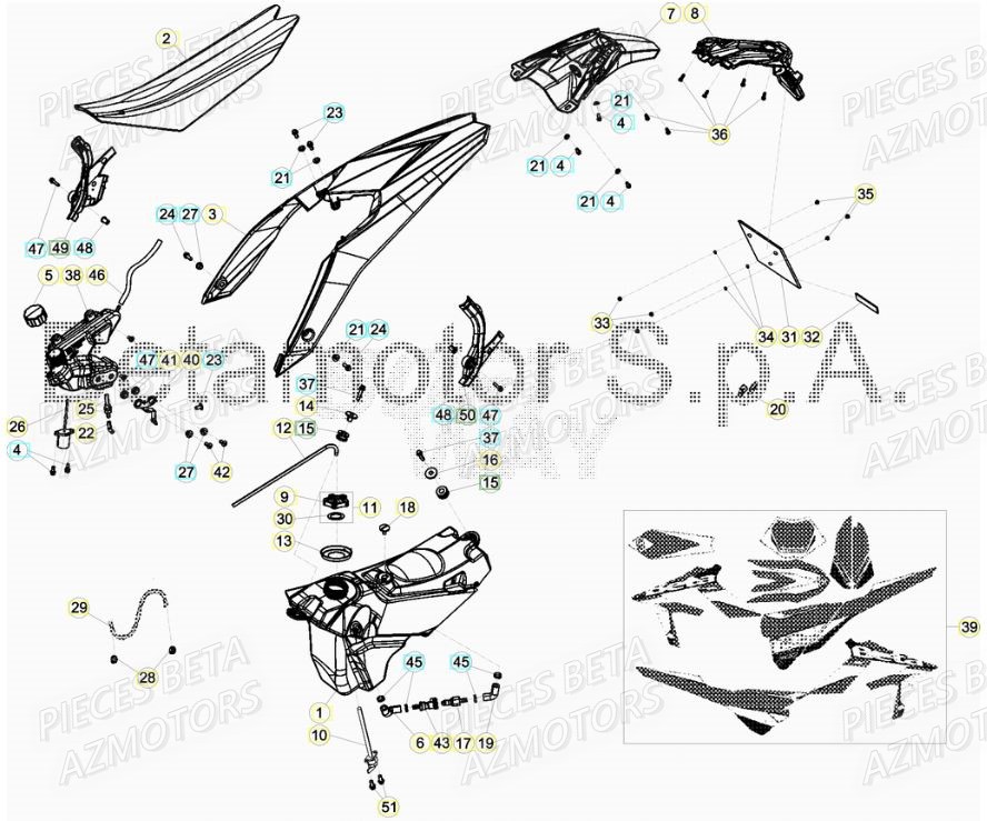 CARENAGES_ARRIERE BETA Pièces BETA RR XTRAINER 300 2T - [2019]