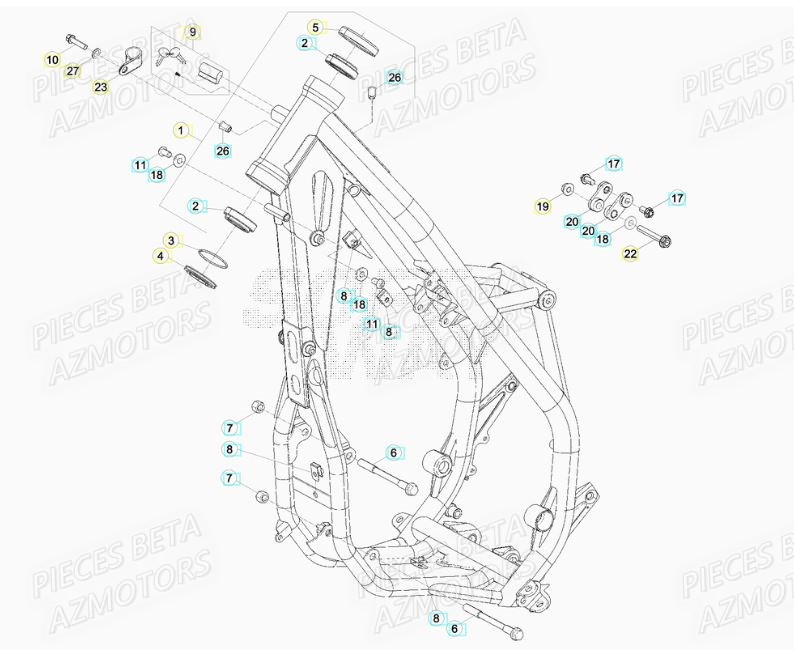 Chassis BETA Pièces BETA RR XTRAINER 300 2T - [2019]