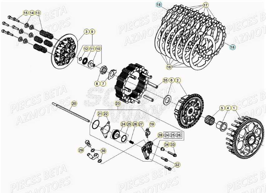 Embrayage BETA Pièces BETA RR XTRAINER 300 2T - [2019]