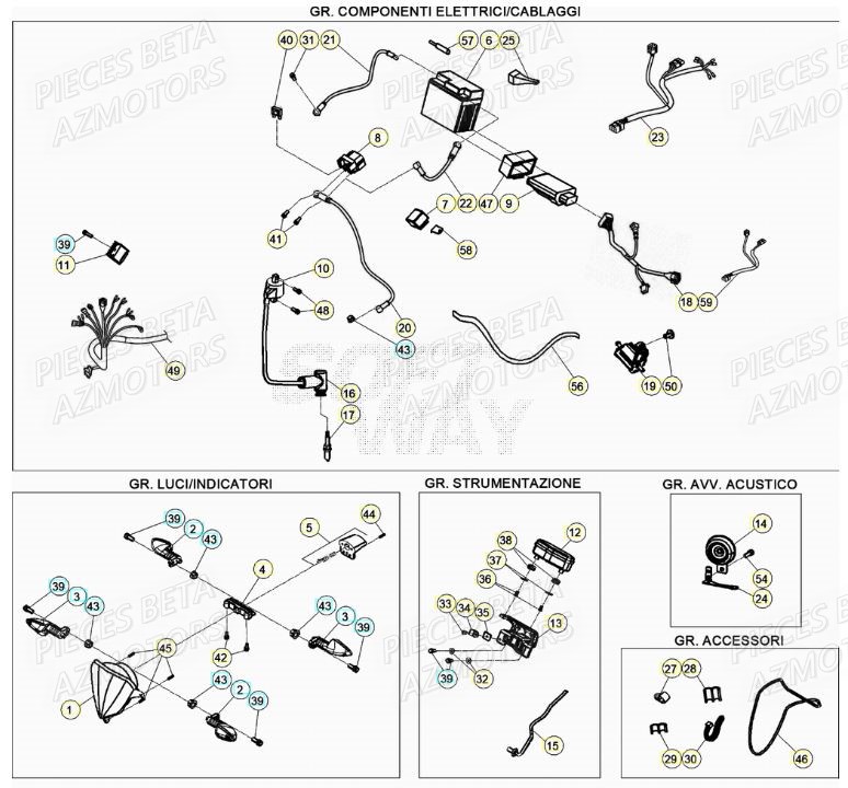 EQUIPEMENT_ELECTRIQUE BETA Pièces BETA RR XTRAINER 300 2T - [2019]