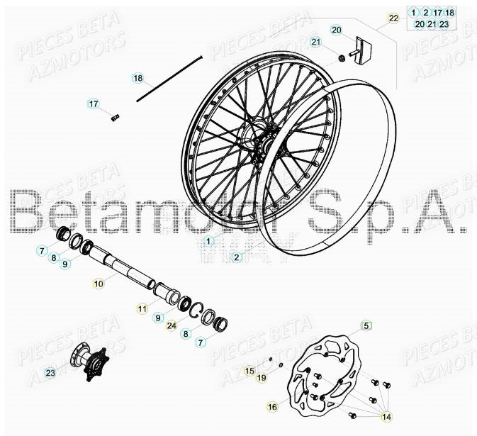 Roue Avant BETA Pièces BETA RR XTRAINER 300 2T - [2019]