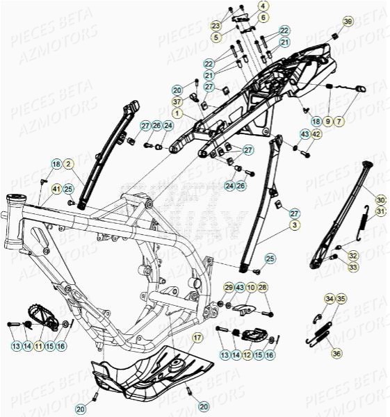 Accessoires Du Chassis BETA Pieces BETA RR XTRAINER 300 2T - (2020)