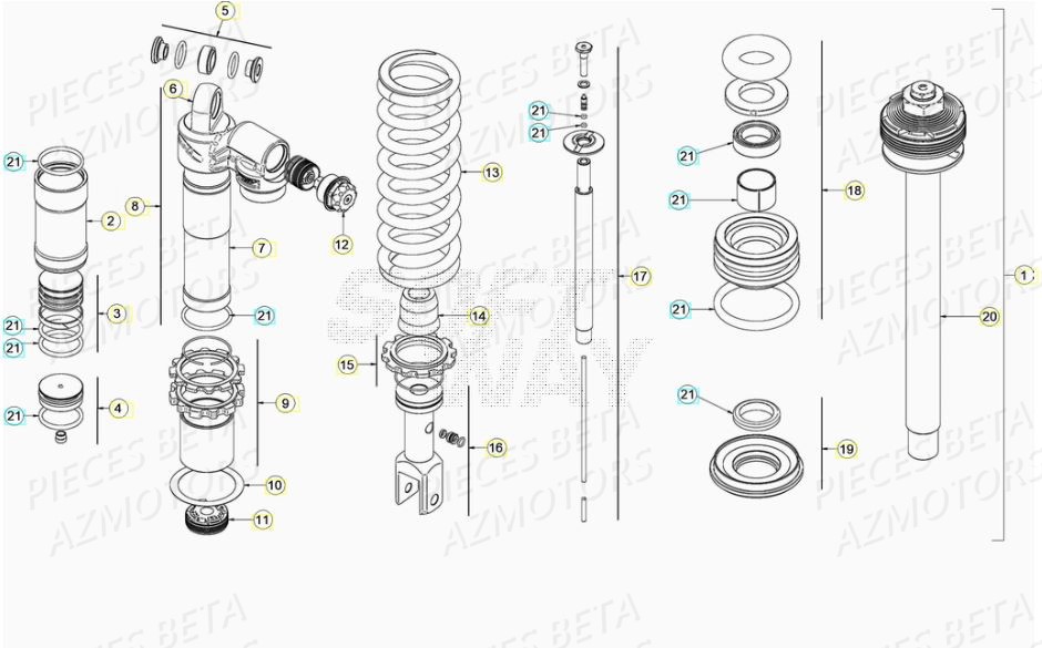 Amortisseur BETA Pieces BETA RR XTRAINER 300 2T - (2020)