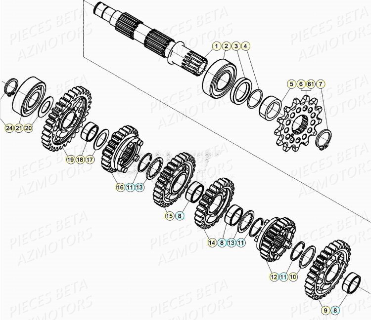 PIGNON DE TRANSMISSION SECONDA IRE BETA pour BOITE DE VITESSES-2 de XTRAINER 300 MY20