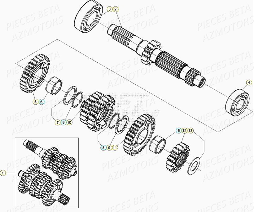 Boite De Vitesses BETA Pieces BETA RR XTRAINER 300 2T - (2020)