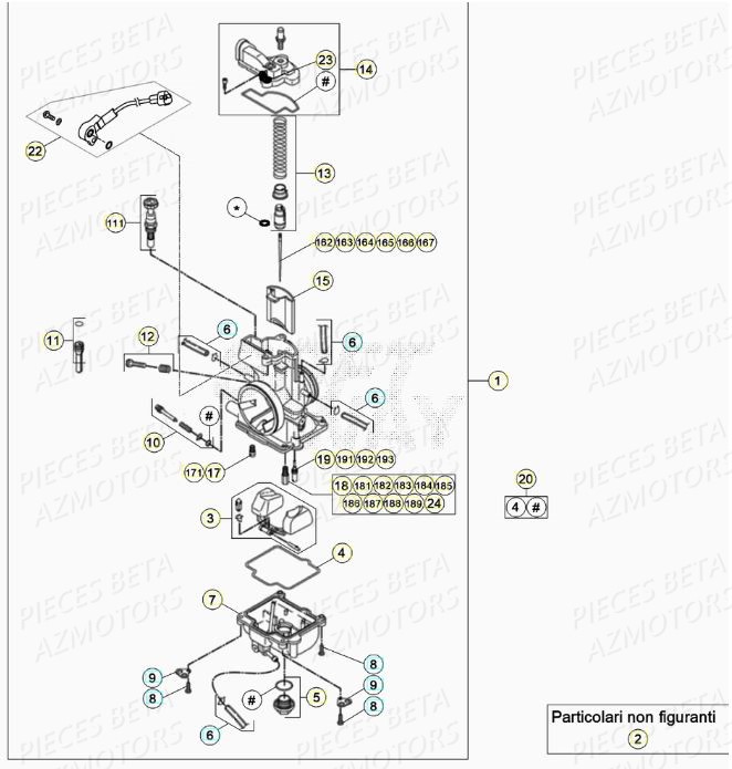Carburateur BETA Pieces BETA RR XTRAINER 300 2T - (2020)