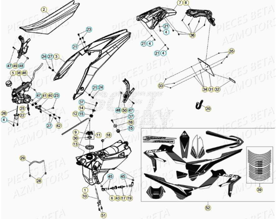 CARENAGES_ARRIERE_SELLE BETA Pieces BETA RR 2T 250 - (2020)