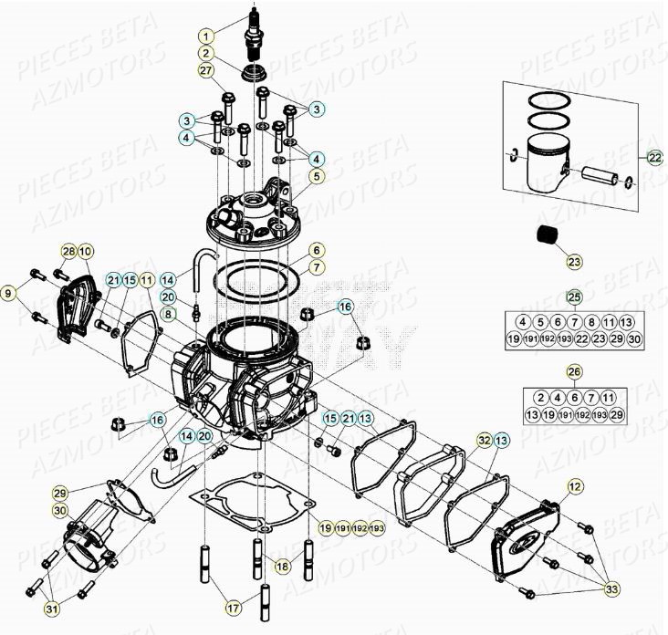 BOUGIE IRIDIO T40352G BETA pour CYLINDRE CULASSE DISTRIBUTION de XTRAINER 300 MY20