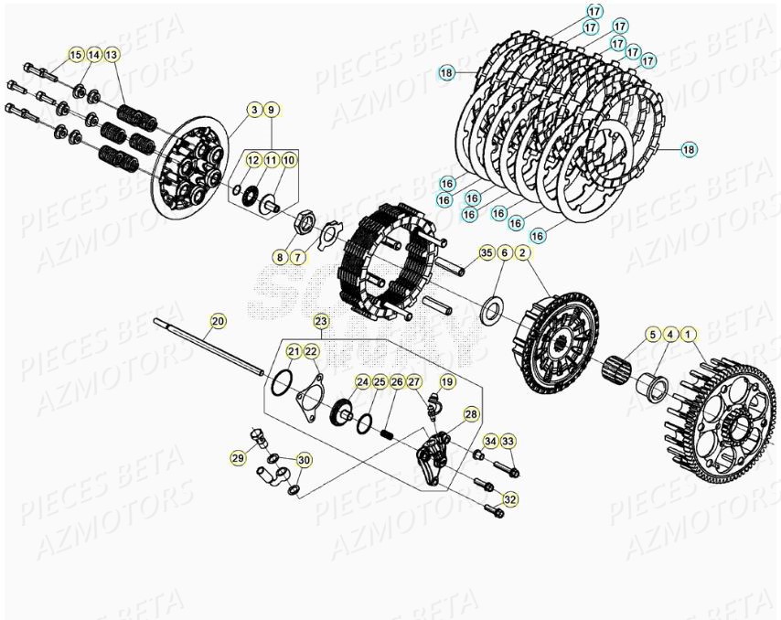 Embrayage BETA Pieces BETA RR XTRAINER 300 2T - (2020)