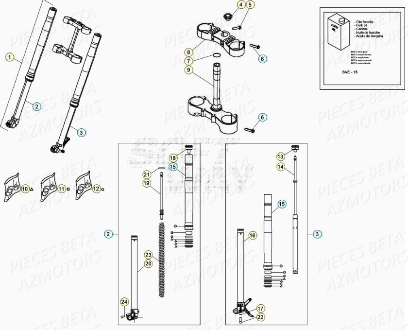 Fourche BETA Pieces BETA RR XTRAINER 300 2T - (2020)