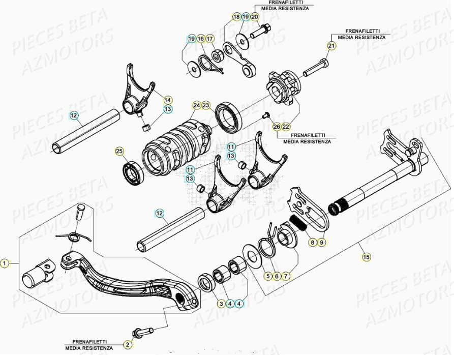Levier Boite A Vitesses BETA Pieces BETA RR XTRAINER 300 2T - (2020)