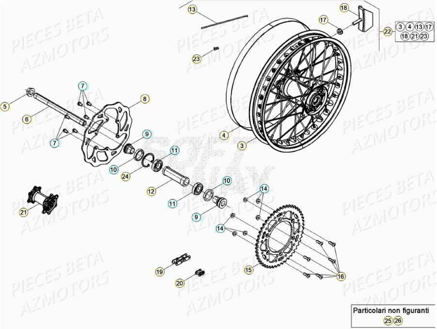 Roue Arriere BETA Pieces BETA RR XTRAINER 300 2T - (2020)