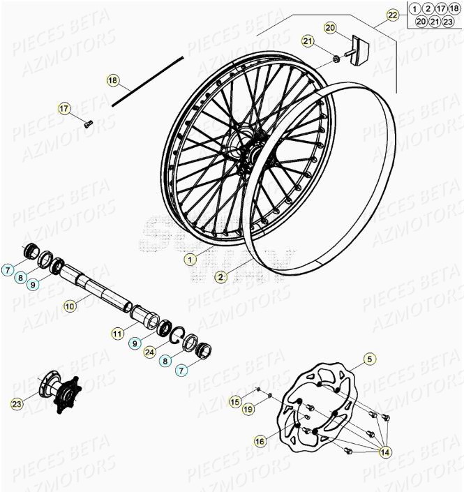 Roue Avant BETA Pieces BETA RR XTRAINER 300 2T - (2020)