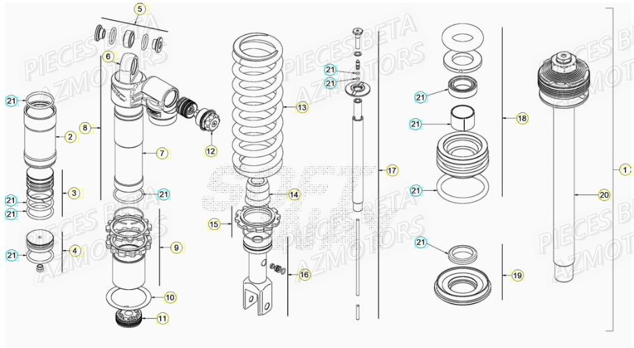 Amortisseur BETA Pieces BETA RR XTRAINER 300 2T - (2021)