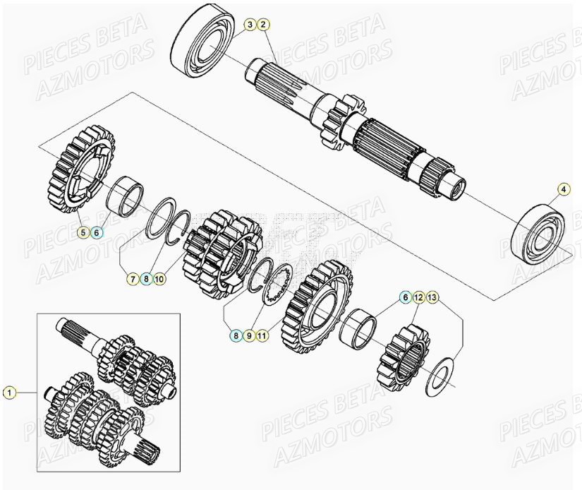 BOITE_DE_VITESSES BETA Pieces BETA RR XTRAINER 300 2T - (2021)