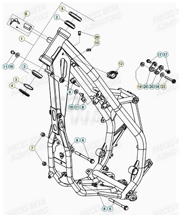 Chassis BETA Pieces BETA RR XTRAINER 300 2T - (2021)