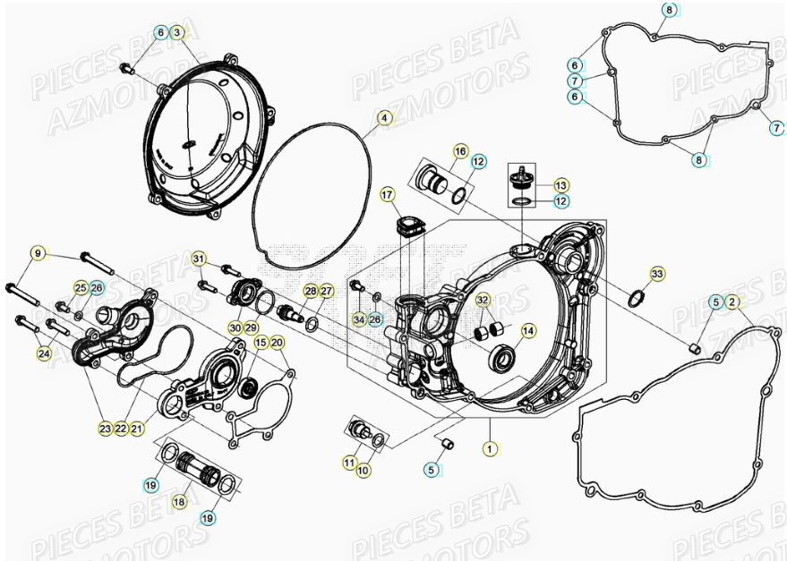 Couvercle Embrayage BETA Pieces BETA RR XTRAINER 300 2T - (2021)