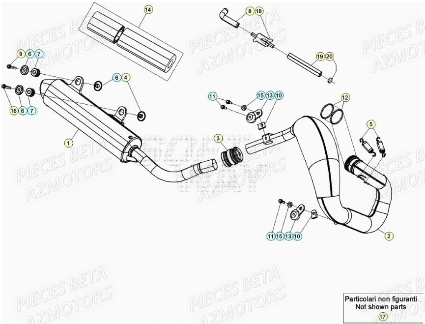 Echappement BETA Pieces BETA RR XTRAINER 300 2T - (2021)