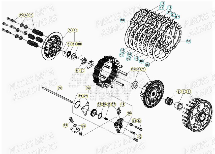 Embrayage BETA Pieces BETA RR XTRAINER 300 2T - (2021)
