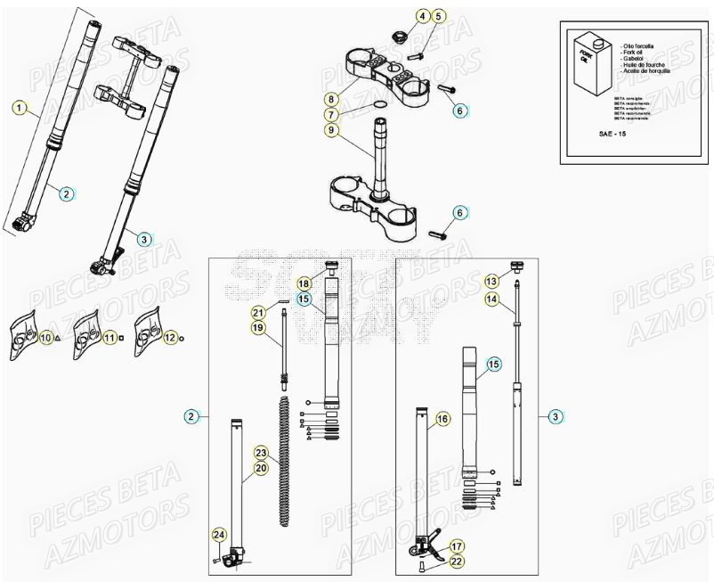 Fourche BETA Pieces BETA RR XTRAINER 300 2T - (2021)