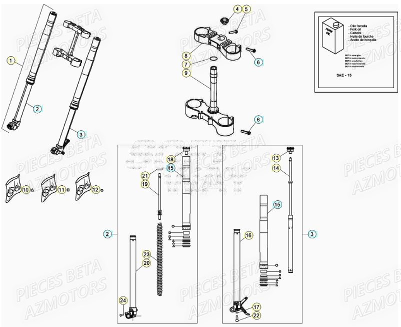 FOURCHE BETA Pieces BETA RR XTRAINER 300 2T - (2021)