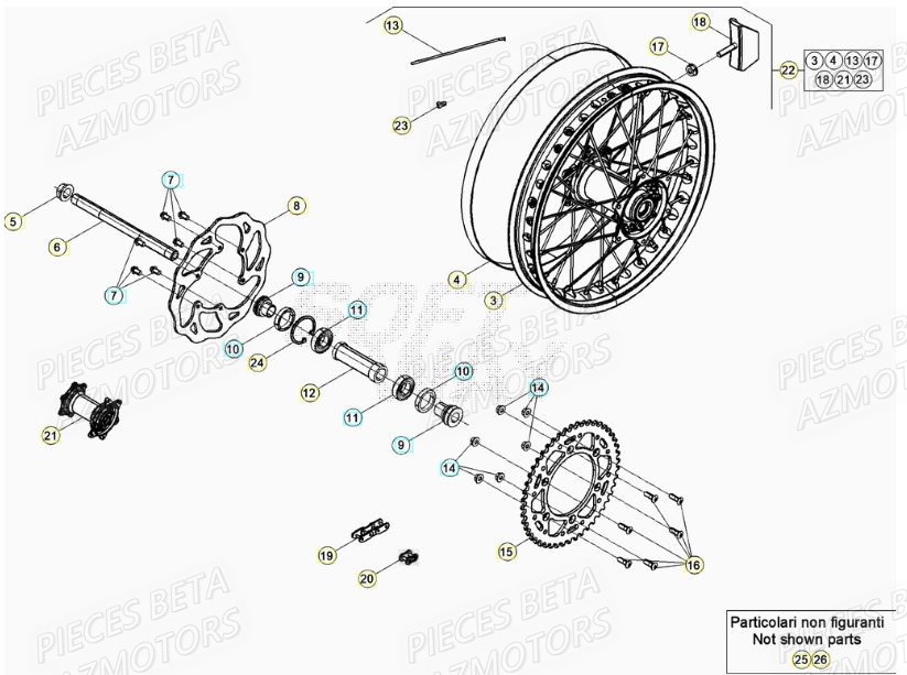 Roue Arriere BETA Pieces BETA RR XTRAINER 300 2T - (2021)