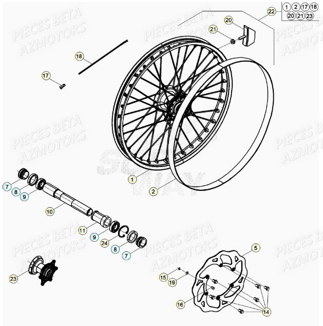 Roue Avant BETA Pieces BETA RR XTRAINER 300 2T - (2021)