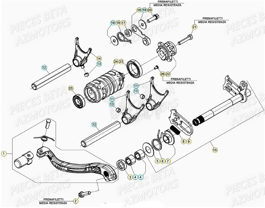 SELECTEUR_DE_VITESSES BETA Pieces BETA RR XTRAINER 300 2T - (2021)