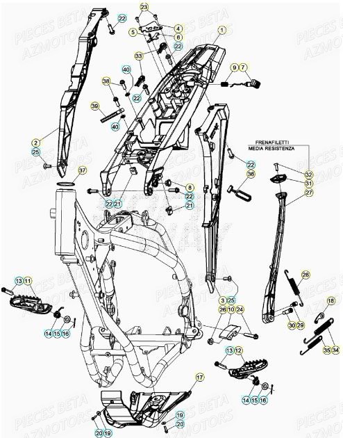 Accessoires Chassis BETA Pieces BETA RR XTRAINER 300 2T - (2022)