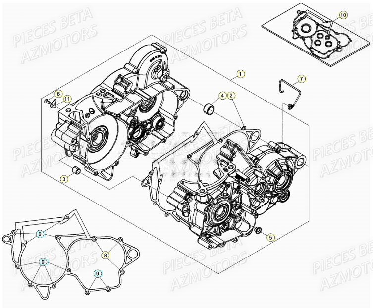 Carter Moteur BETA Pieces BETA RR XTRAINER 300 2T - (2022)