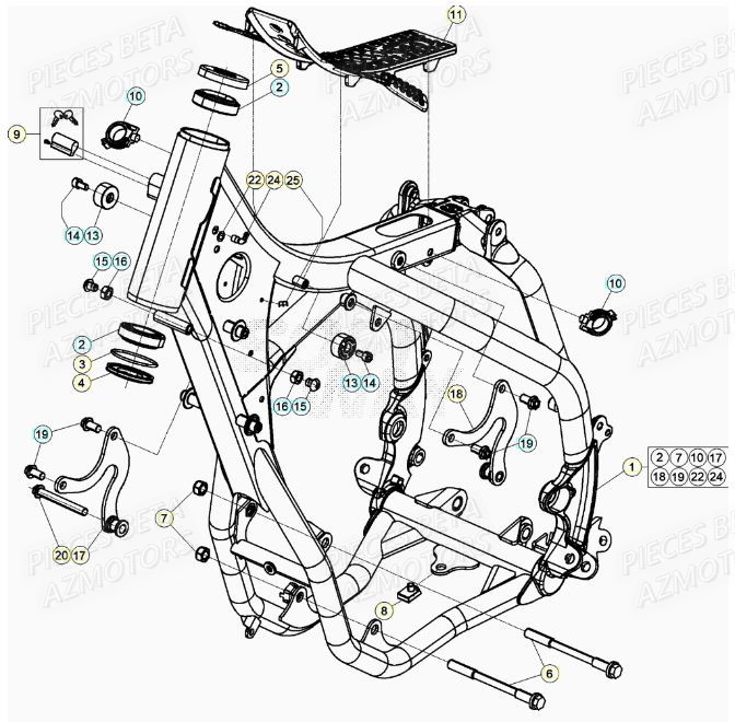 Chassis BETA Pieces BETA RR XTRAINER 300 2T - (2022)