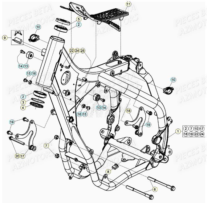 Chassis BETA Pieces BETA RR XTRAINER 300 2T - (2022) 
