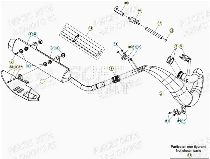 Echappement BETA Pieces BETA RR XTRAINER 300 2T - (2022)