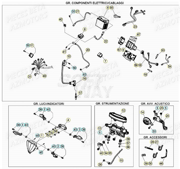 EQUIPEMENT_ELECTRIQUE BETA Pieces BETA RR XTRAINER 300 2T - (2022)