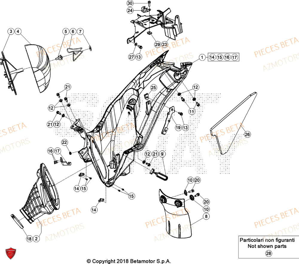 Filtre A Air AZMOTORS Pieces BETA RR XTRAINER 300 2T - (2022)