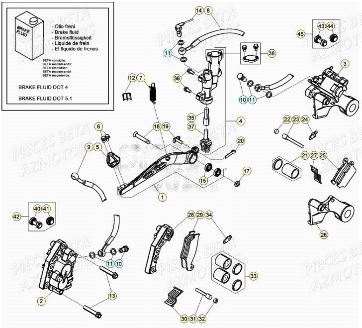 Freins BETA Pieces BETA RR XTRAINER 300 2T - (2022)