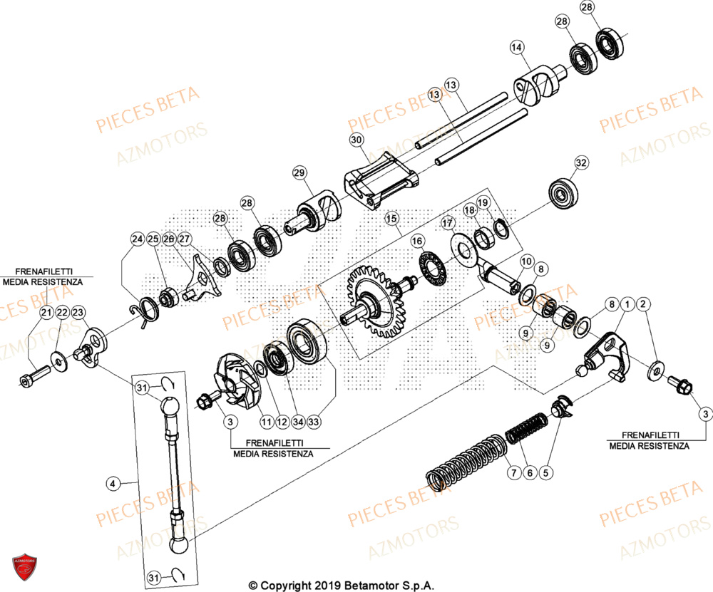 Refroidissement AZMOTORS Pieces BETA RR XTRAINER 300 2T - (2022)