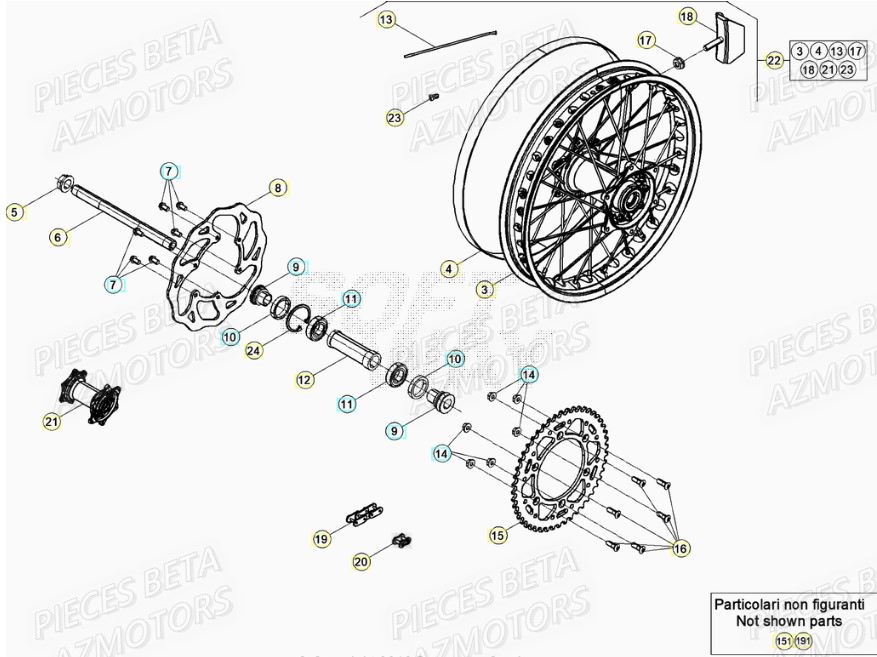 Roue Arriere BETA Pieces BETA RR XTRAINER 300 2T - (2022) 
