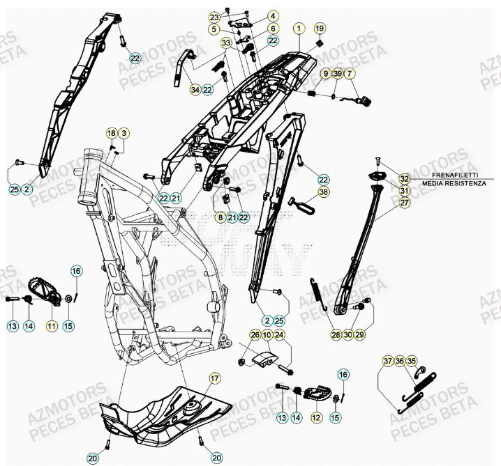 Accessoires Du Chassis BETA Pieces BETA RR XTRAINER 300 2T - (2023) 
