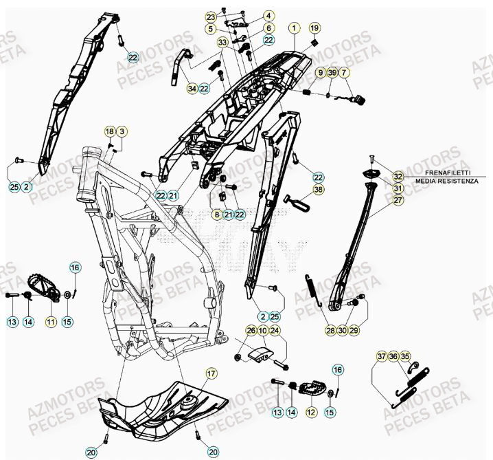 Accessoires Du Chassis BETA Pieces BETA RR XTRAINER 300 2T - (2023)