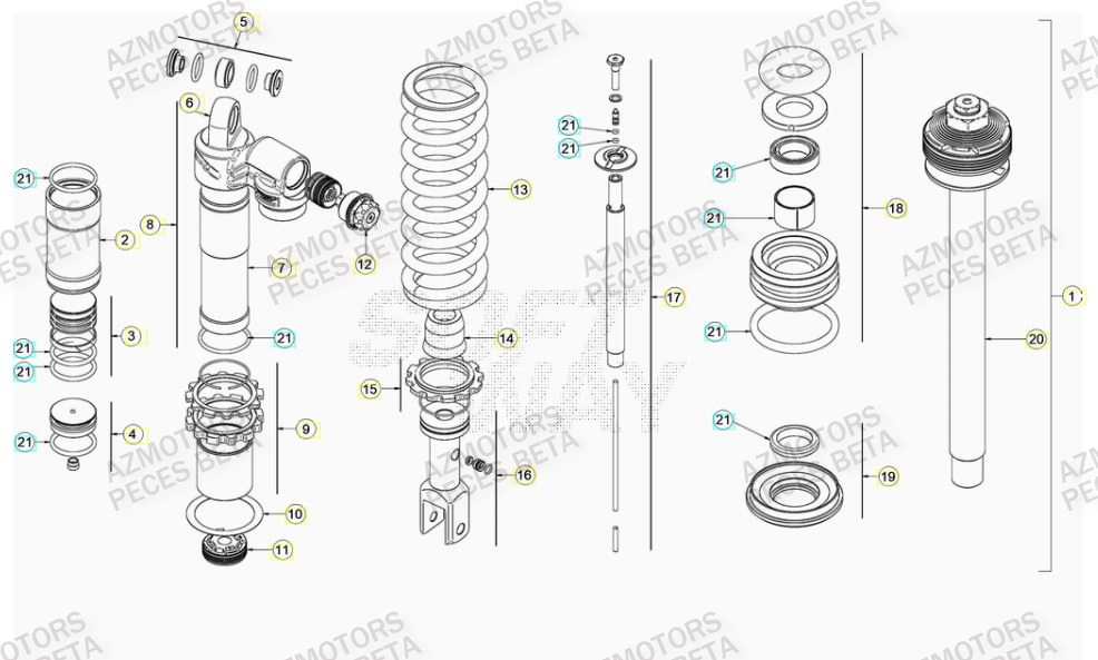 Amortisseur BETA Pieces BETA RR XTRAINER 300 2T - (2023)