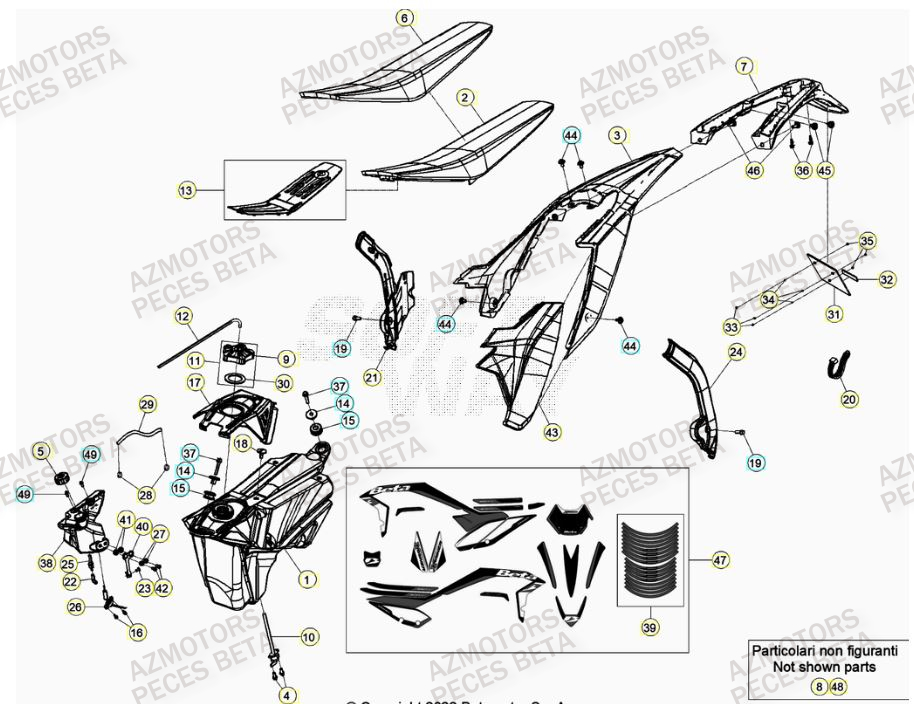 Carenage Arriere BETA Pieces BETA RR XTRAINER 300 2T - (2023) 
