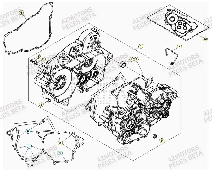 Carter Moteur BETA Pieces BETA RR XTRAINER 300 2T - (2023)