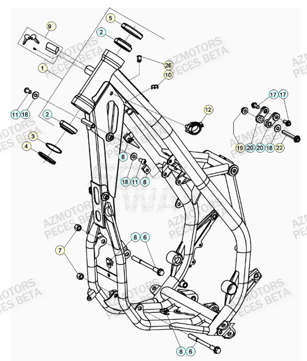 Chassis BETA Pieces BETA RR XTRAINER 300 2T - (2023) 
