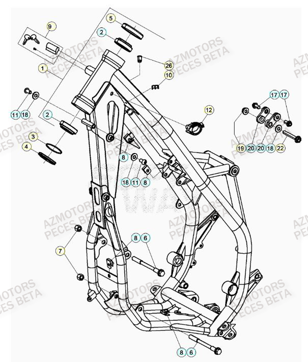 Chassis BETA Pieces BETA RR XTRAINER 300 2T - (2023)